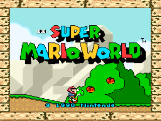 Super Mario World title screen for Super Famicom